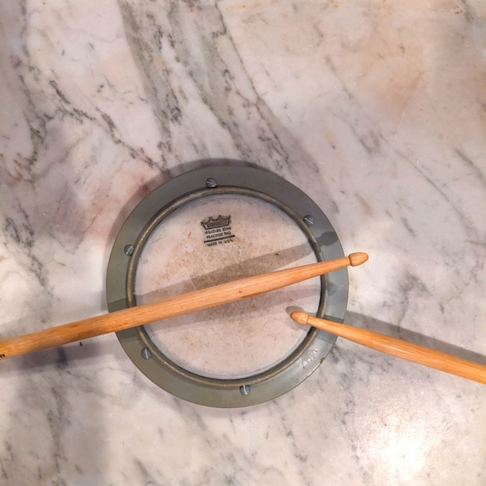 Vintage Remo Drum Pad and Vic Firth Stick